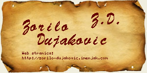 Zorilo Dujaković vizit kartica